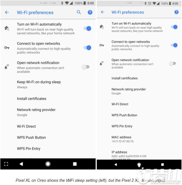 谷歌Pixel 2 XL再曝息屏切断WiFi连接的问题
