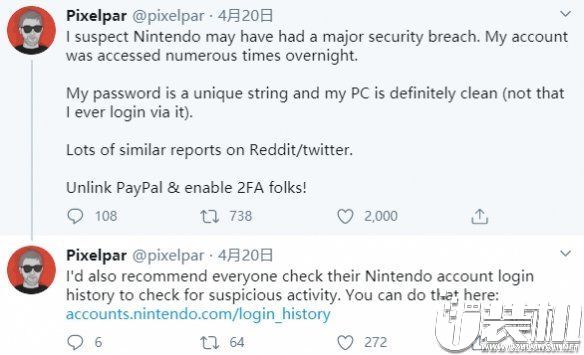 任天堂游戏疑是遇网络安全问题 多位NS游戏玩家表达帐户出现异常登陆!